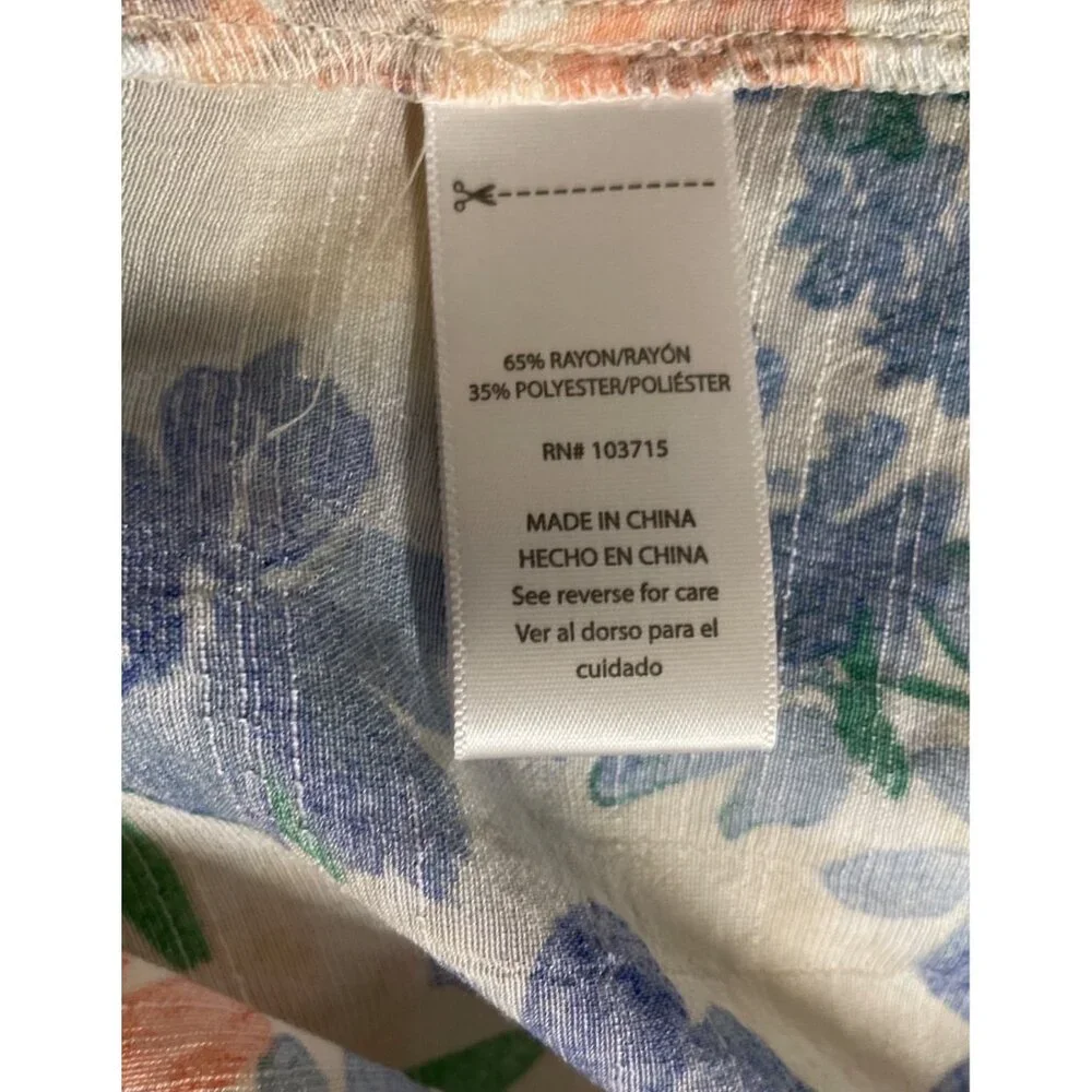 Zac & Rachel Floral Sleeveless Tie Front Button Up Shirt Womens Size Large - Picture 8 of 9